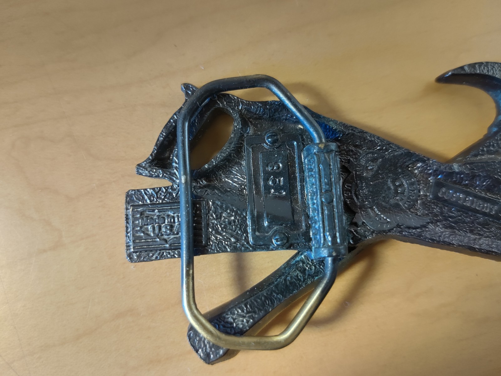 BRASS CARPENTER TOOL BELT BUCKLE