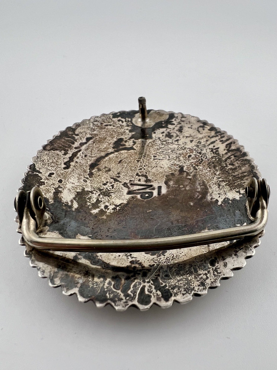 Vintage Nelson Piaso Signed Navajo Sterling Silver Belt Buckle 55.6g