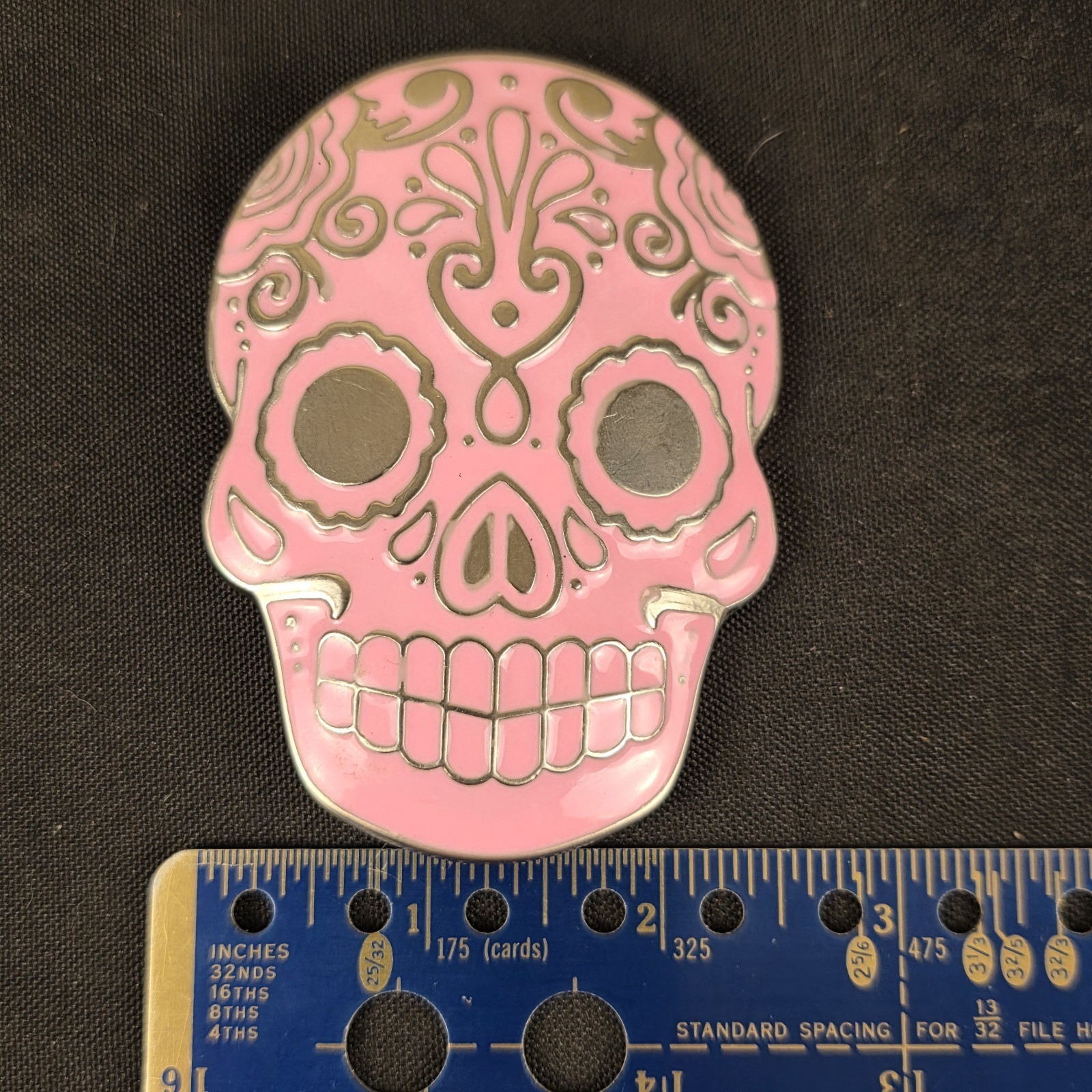 Monster Steel Pink Sugar Skull Belt Buckle Day of the Dead Calavera Metal