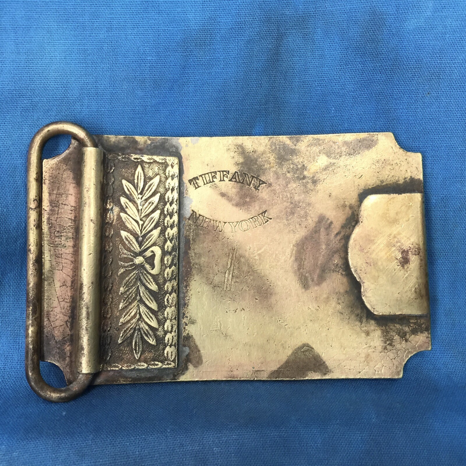vintage WELLS FARGO & CO. OCEAN TO OCEAN UNCLE SAM BELT BUCKLE tiffany new york