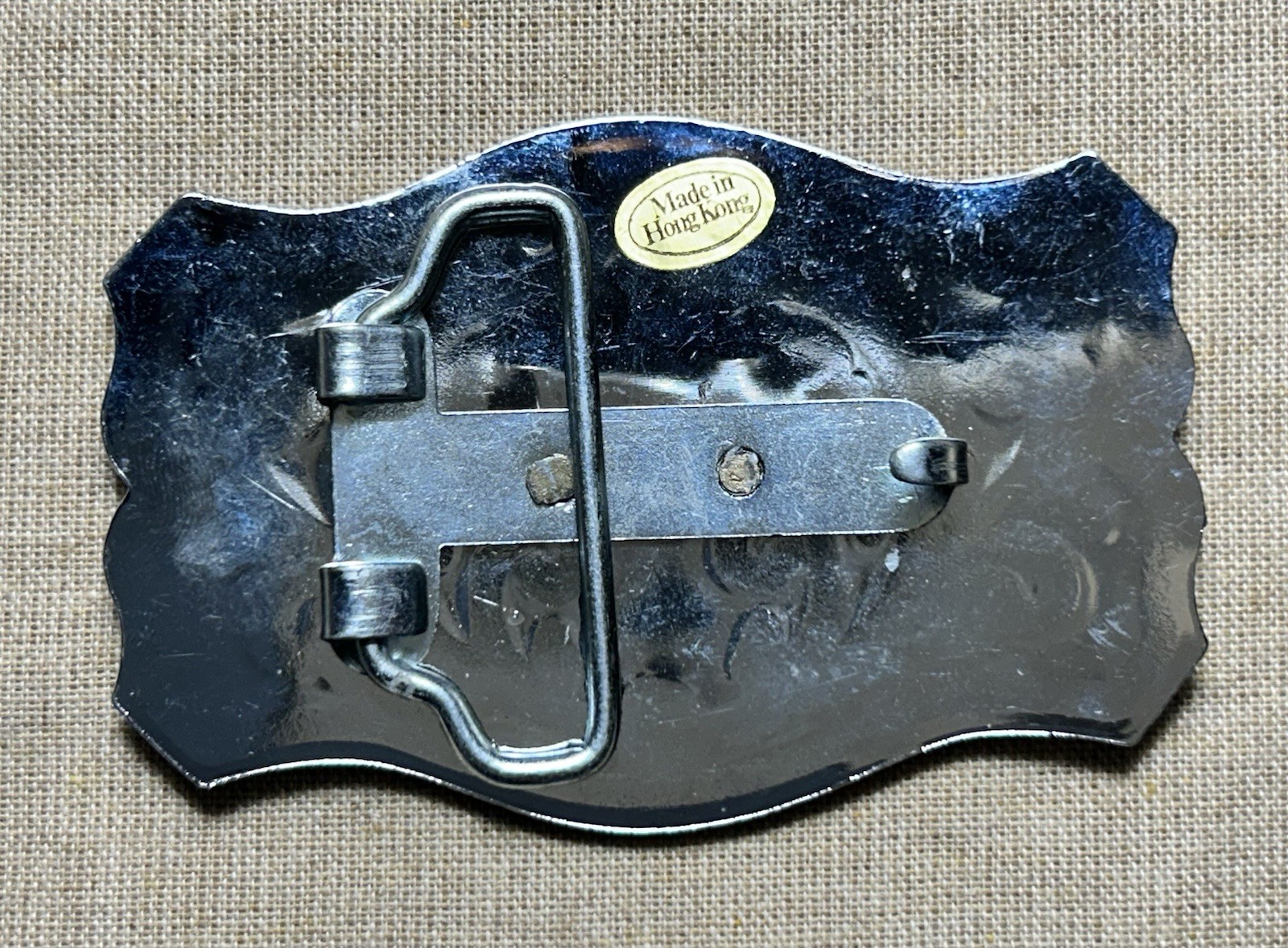 Western Horse Belt Buckle Silver Tone Engraved Cowboy Rodeo 1.5” Strap
