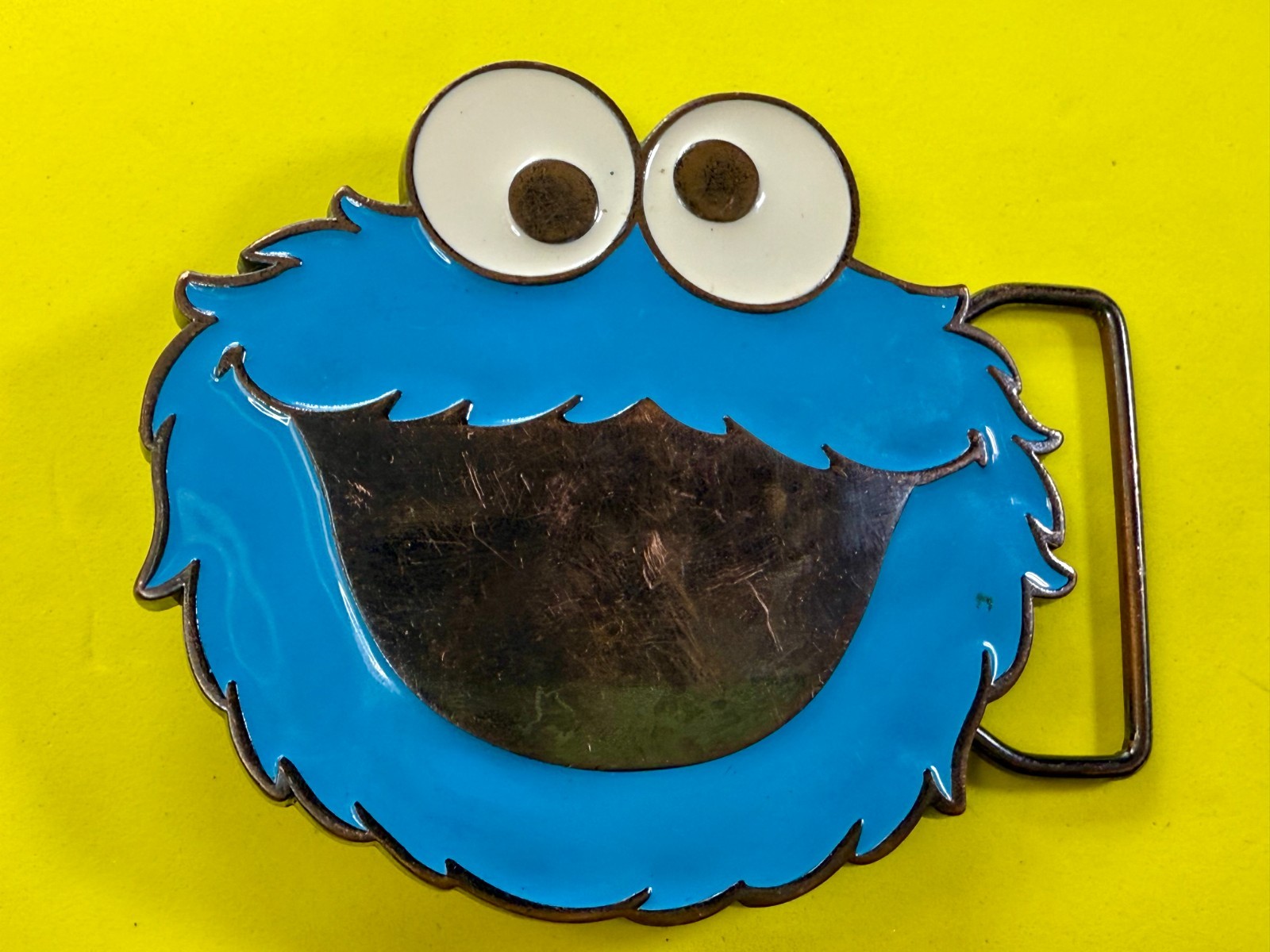 Sesame Street 2009 Cookie Monster Blue Muppet Character Belt Buckle