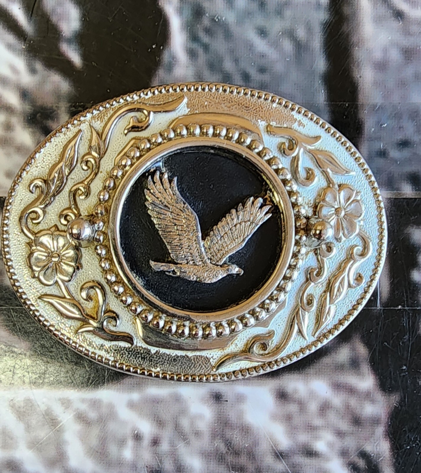 Belt buckle-LFA Eagle Head Diamond cut Novelty and Spread wings bald eagle