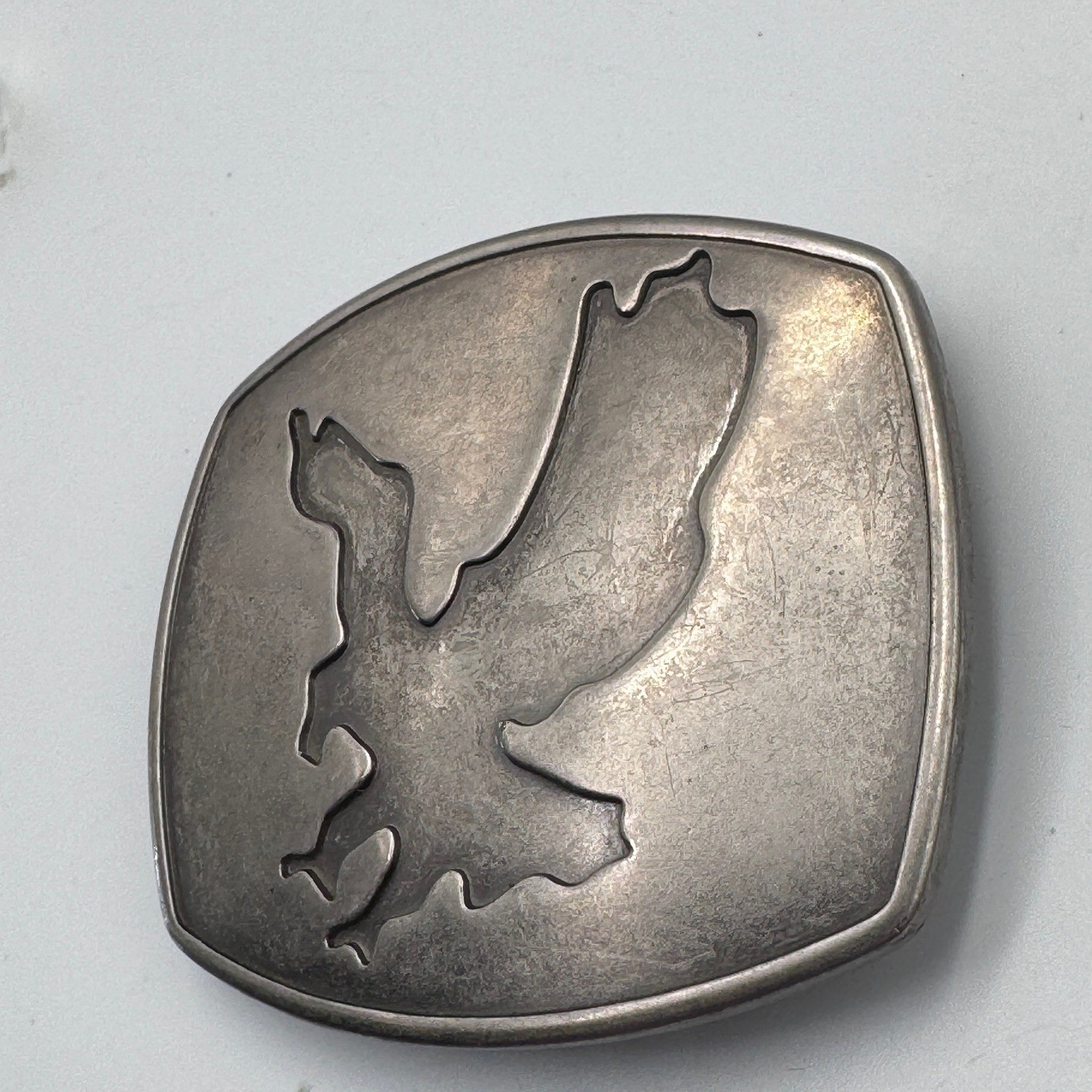 Western Soaring Eagle Belt Buckle Silver Tone Metal Rectangular Americana Casual
