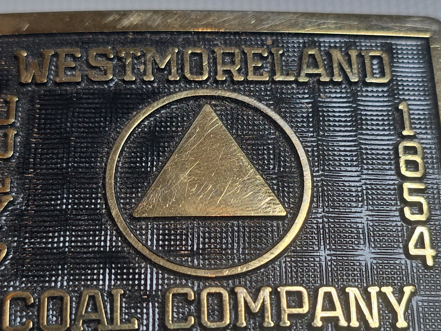 Vintage July 7 1854 Weastmoreland Coal Mining Miners Metal Belt Buckle Colorado