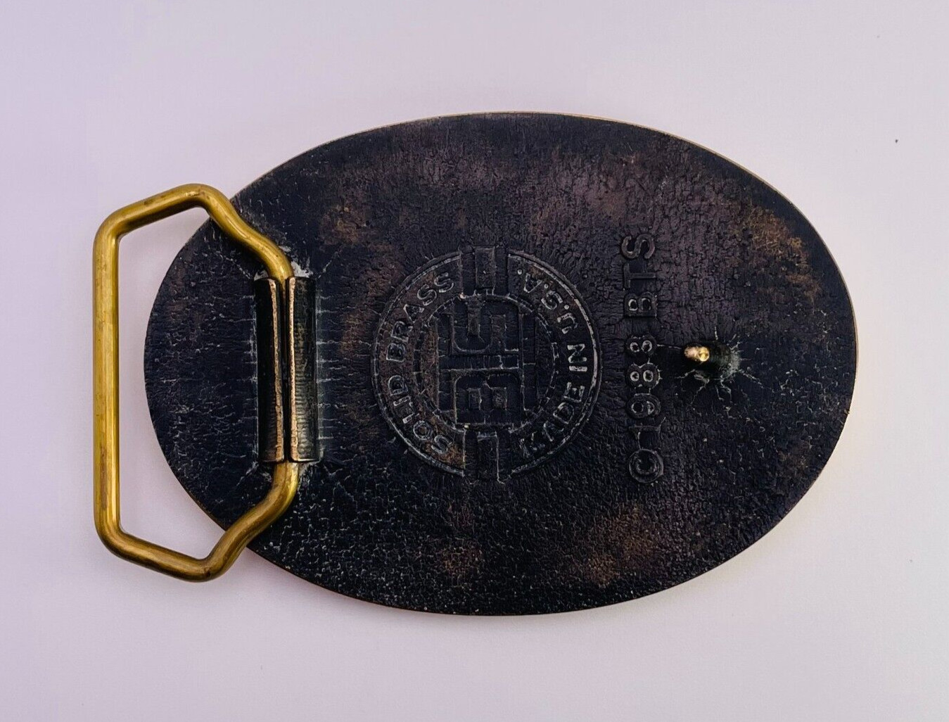 Vintage 1986 Belt Buckle Herschel Corporation 100 Year Agriculture Farming