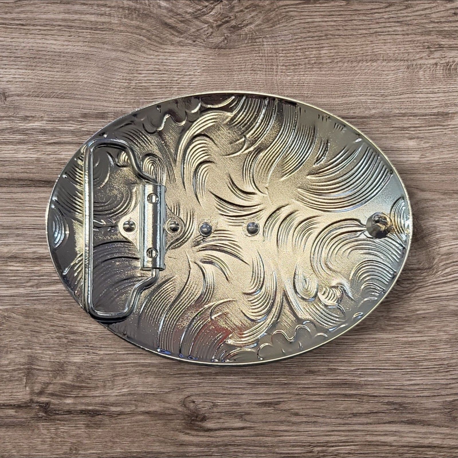 Cowboy Belt Buckle For Man – Rooster 4.25&Prime;x3.25&Prime; Silver Tone/Gold