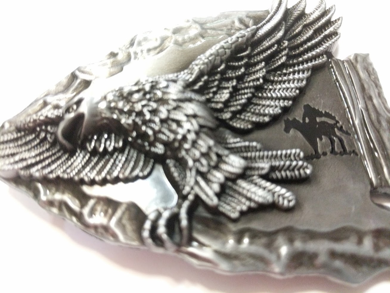 ✖ WESTERN Steer ARROW HEAD Antique Silver color Cowboy Rodeo Style ✖ Belt Buckle