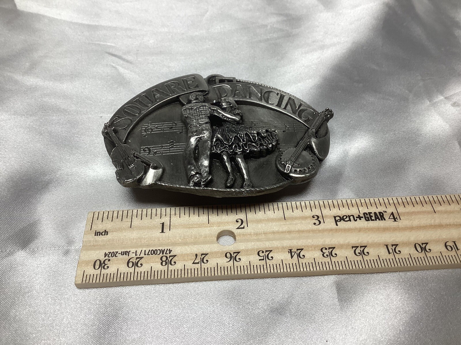 Siskiyou Belt Buckle Pewter Square Dancing Signed And Numbered