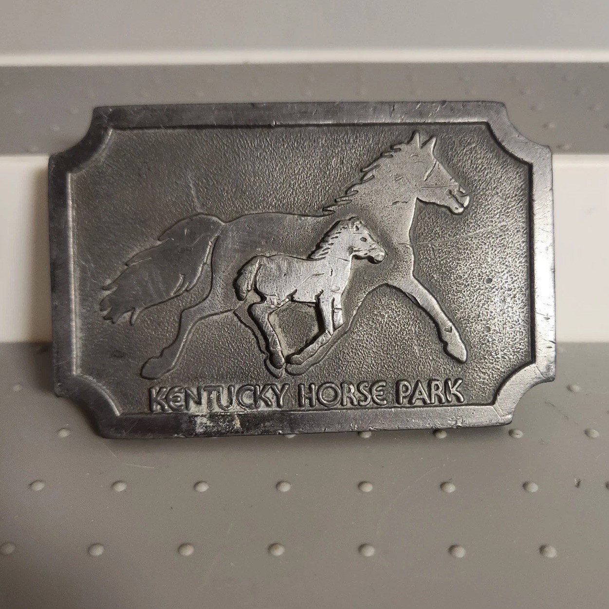 Kentucky Horse Park Belt Buckle By Hit Line U.S.A. Horse And Colt Shadow 3D