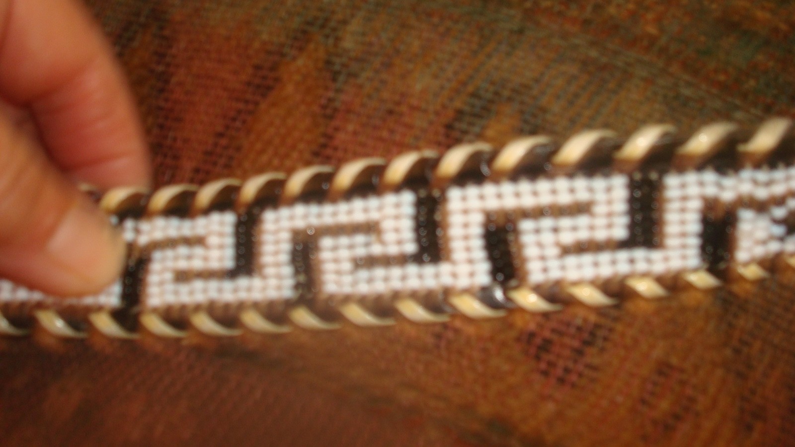 Beaded Belt Black/White 27/30 waist