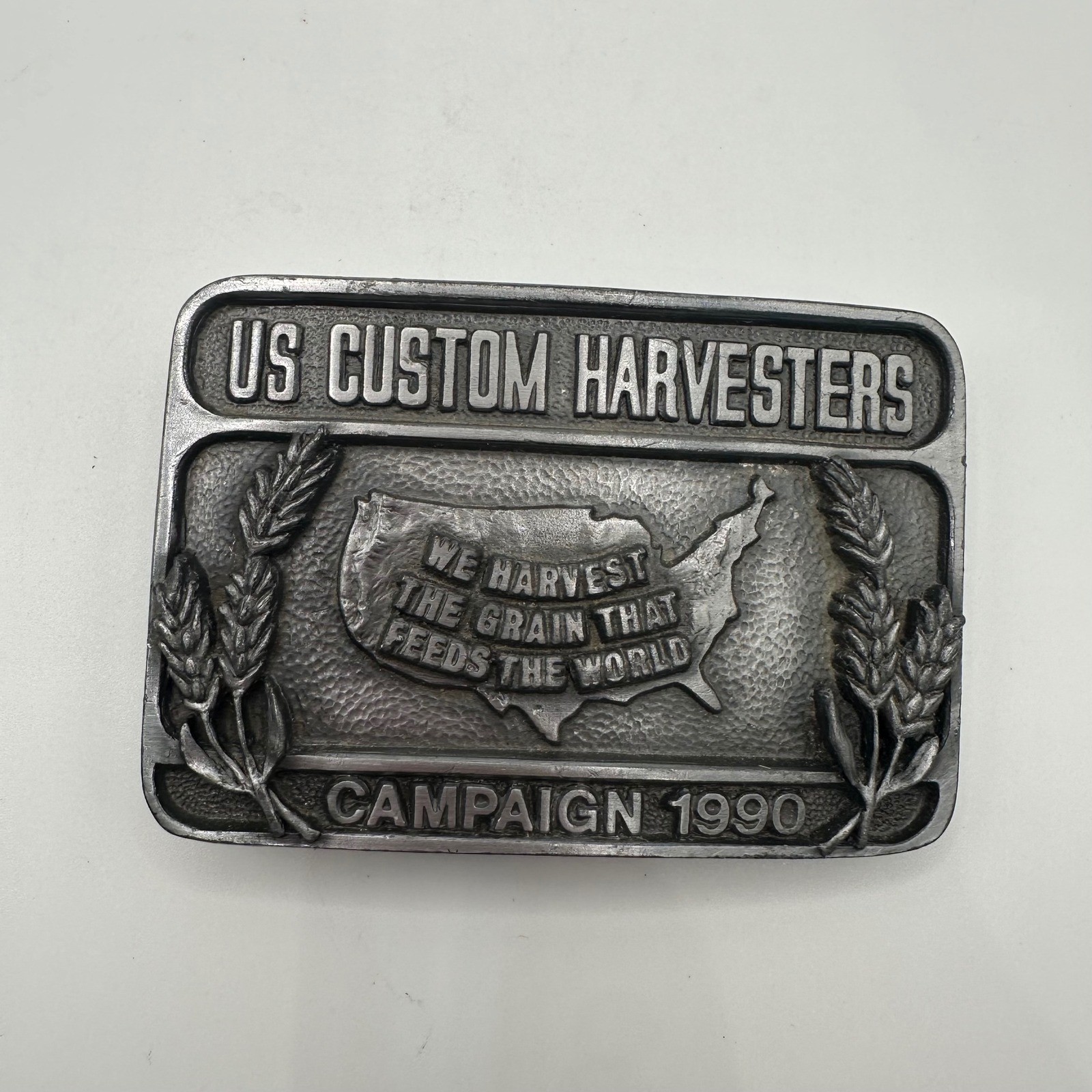 US Custom Harvesters Campaign 1990 Belt Buckle Limited Edition Western Cowboy