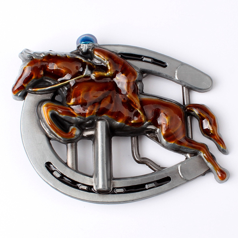 Horse Ridding Men&rsquo;s Belt Buckle Western Cowboy Native American (HRS-05)
