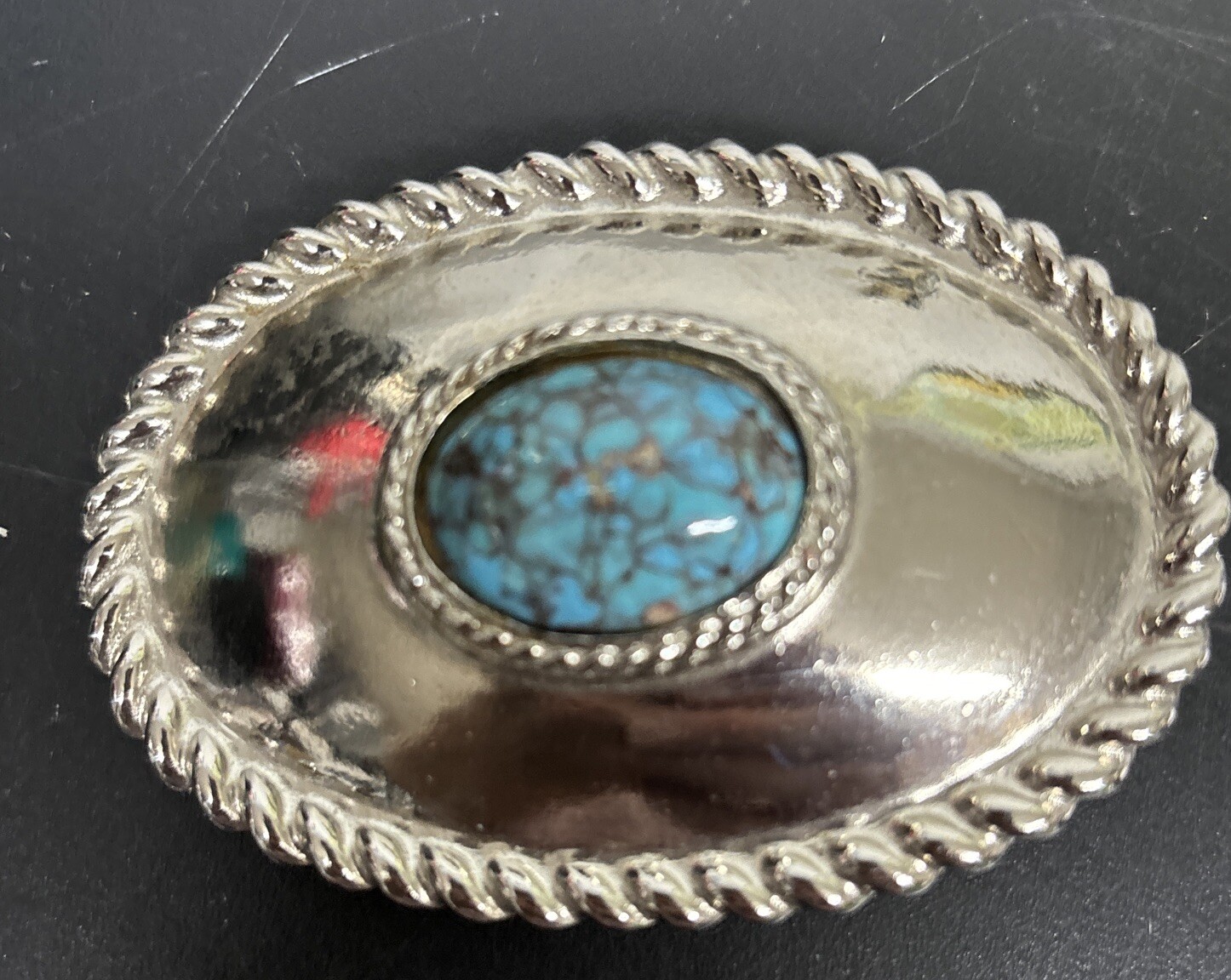 Accessocraft NYC Belt Buckle With turquoise Stone