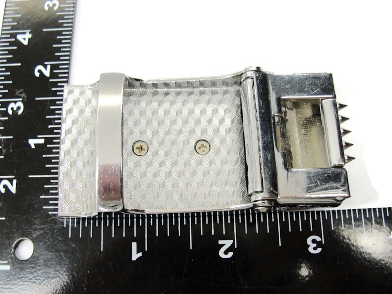 Men&rsquo;s Automatic Belt Buckle Silver Tone & Black Fashion
