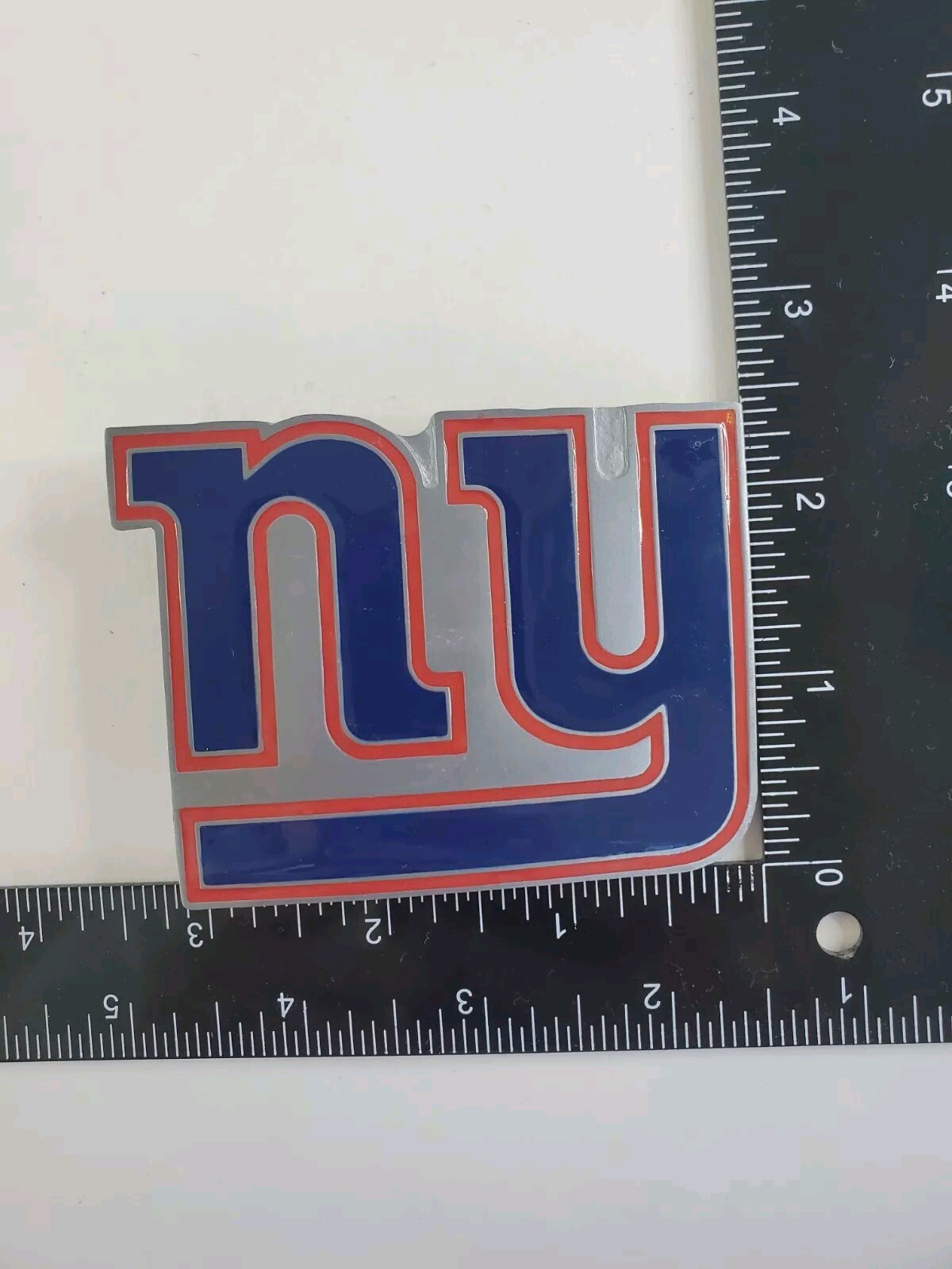 New York Giants Vintage Belt Buckle Pewter Enamel NFL Logo Football NEW