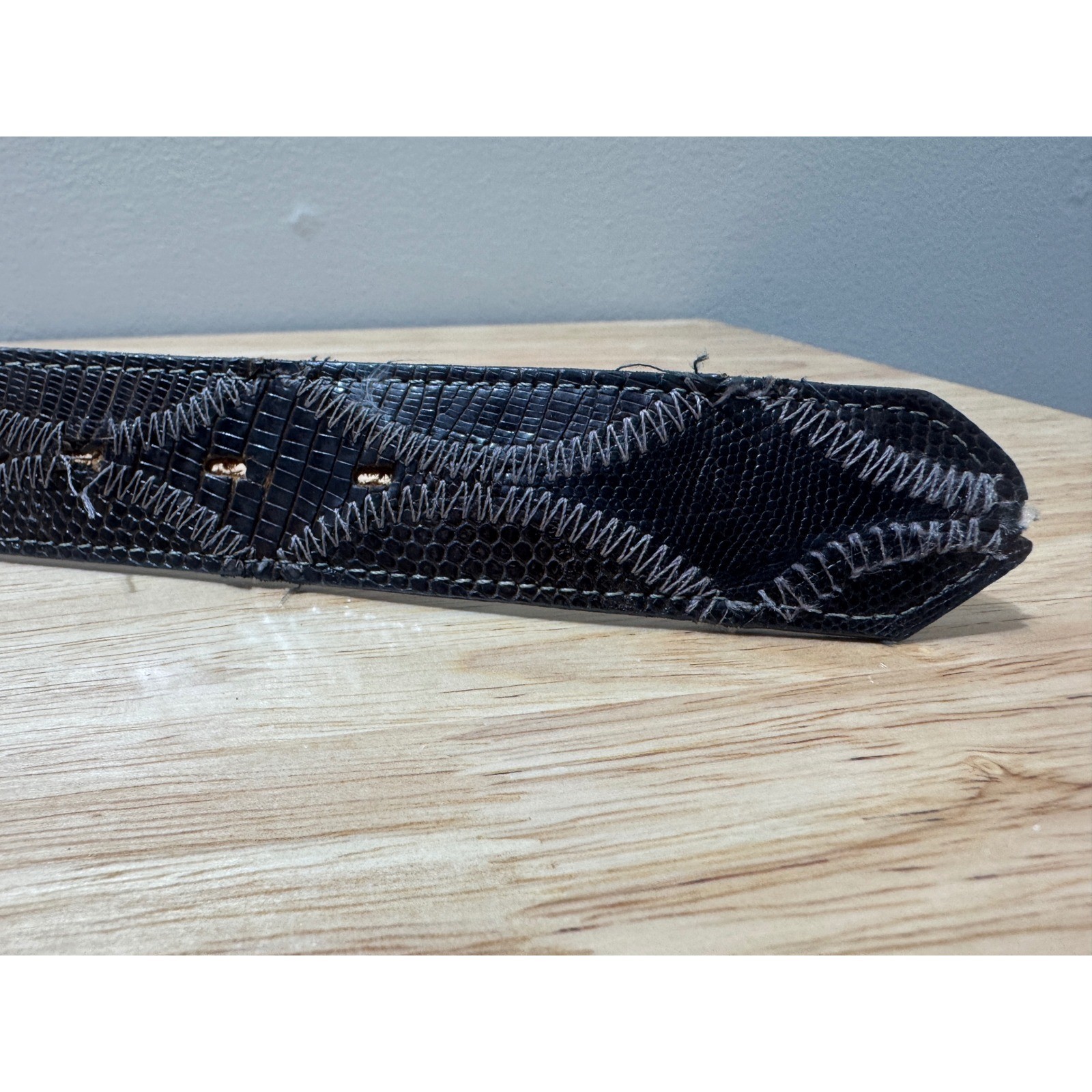 Justin Genuine Lizard Made in USA Belt Size 36 No Buckle