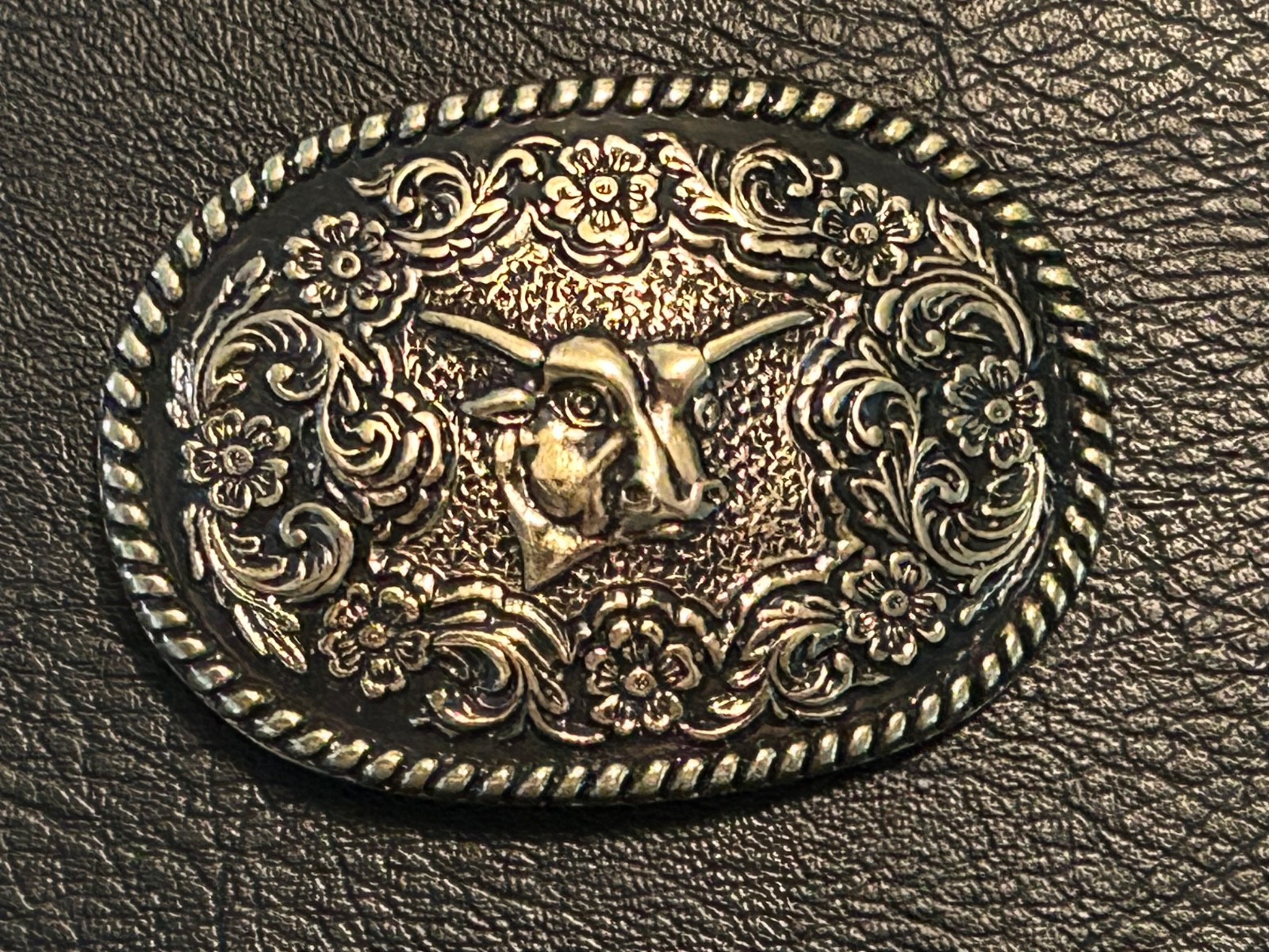 Bad ass bull belt buckle, new condition, embossed bull head