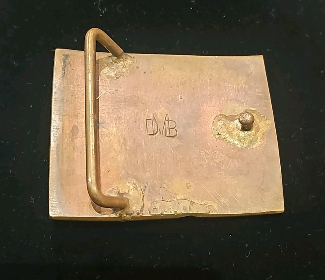 Vintage 1984 David Mills Bowman Handmade Designer Belt Buckle Free shipping