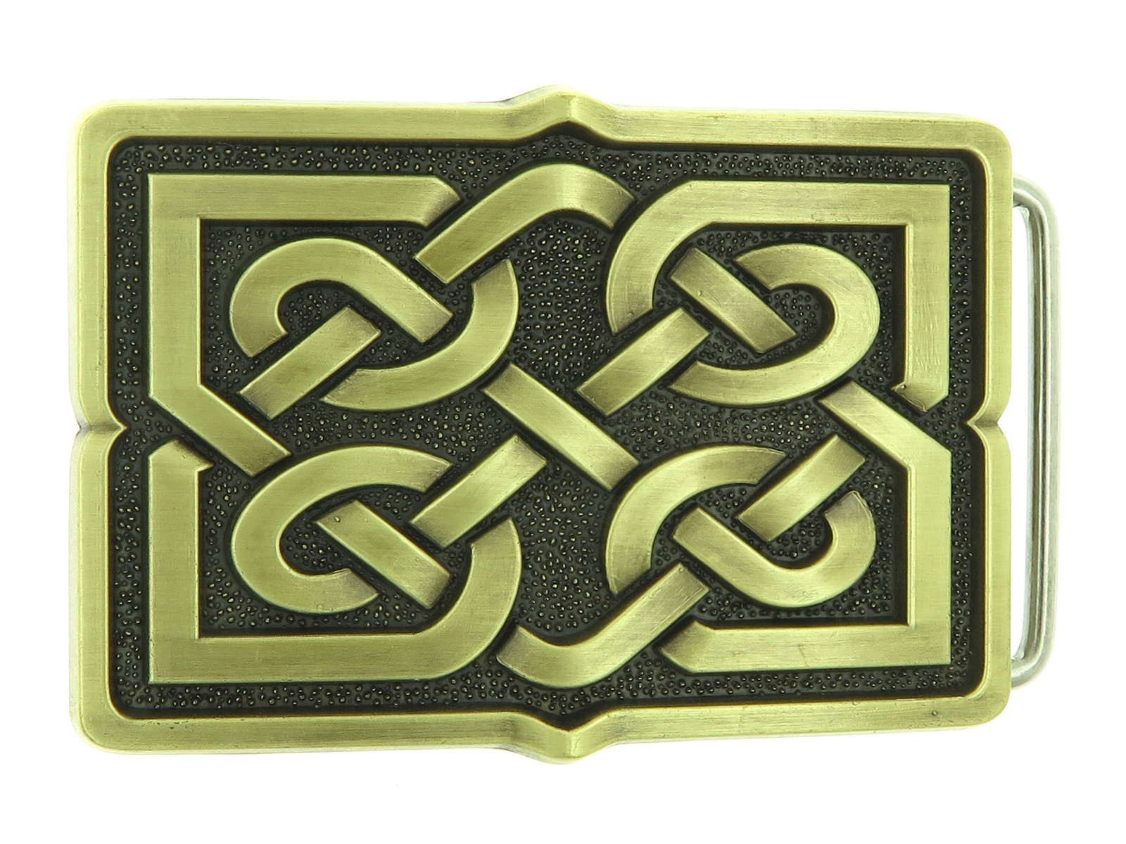 Celtic Cross Knot Rectangle Bronze Plated Belt Buckle