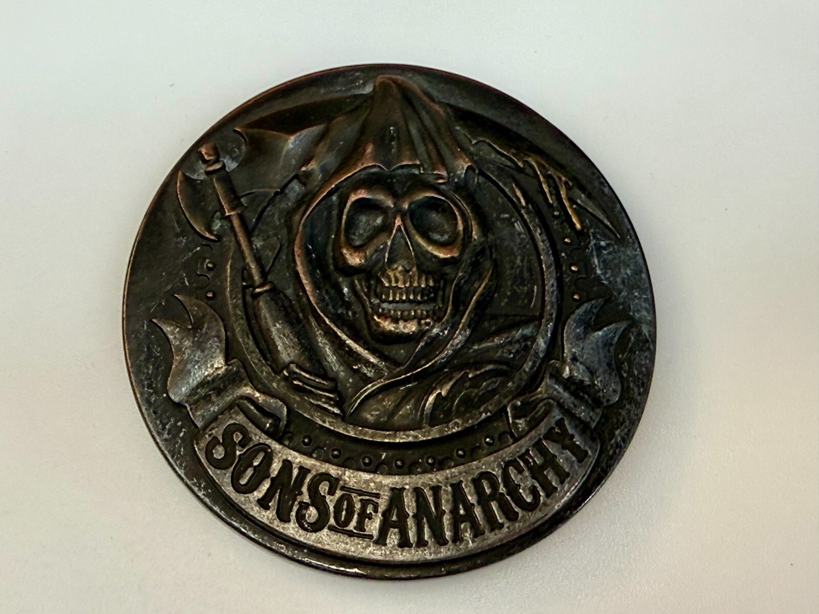 Sons Of Anarchy Grim Reaper Tattoo Cosplay TV Show TM & 2013 Fox Belt Buckle