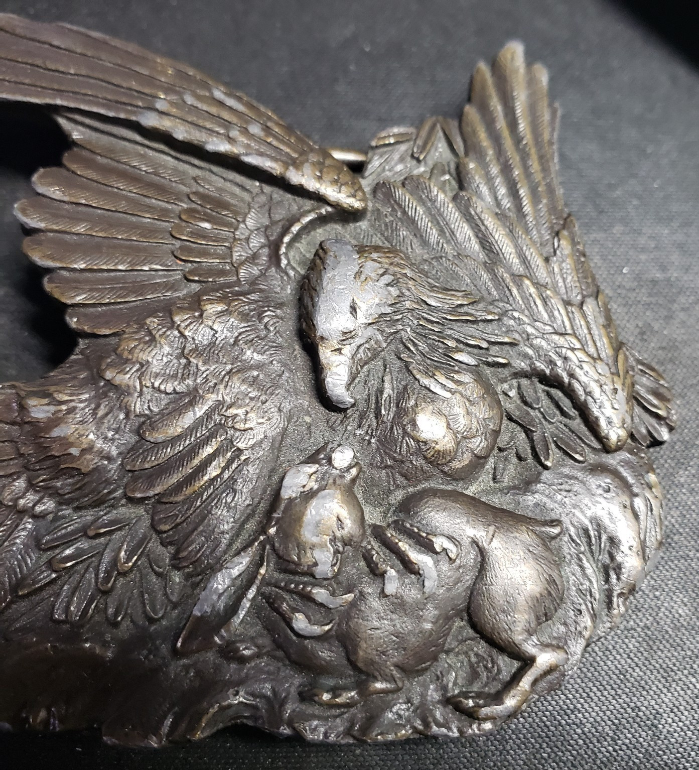 Bergamot Brass Works Belt Buckle Eagle Rabbit 1974 Fathers Day Gift
