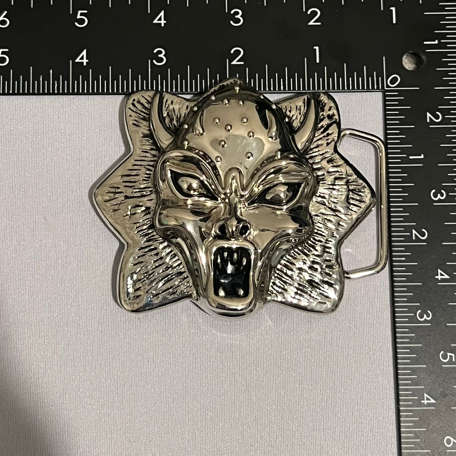 Silver Monster Face Belt Buckle Unisex Horror Decorative Metal Western Collector