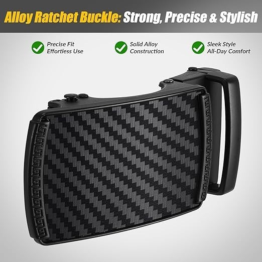 Men Ratchet Belt Buckle Only Belt Buckle Automatic Click Buckle for 1 3/8&Prime; Sl…