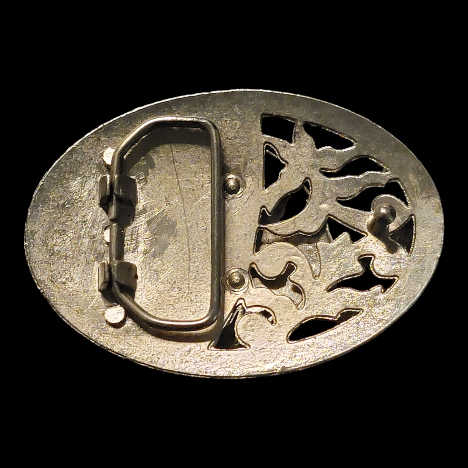Vintage Belt Buckle Bald Eagle 80s Western American Cowboy Cutout Biker