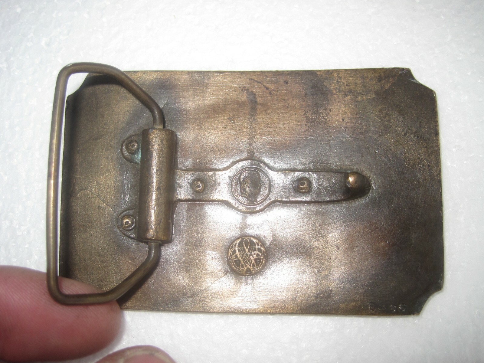 Hangtown Jerkline Sierra Brass Belt Buckle Western Stagecoach horses Vintage