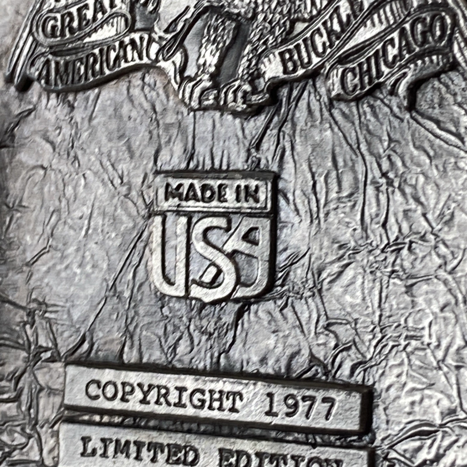 the great american buckle Co Pittsburgh Gear Neville Island Belt Buckle, 1977