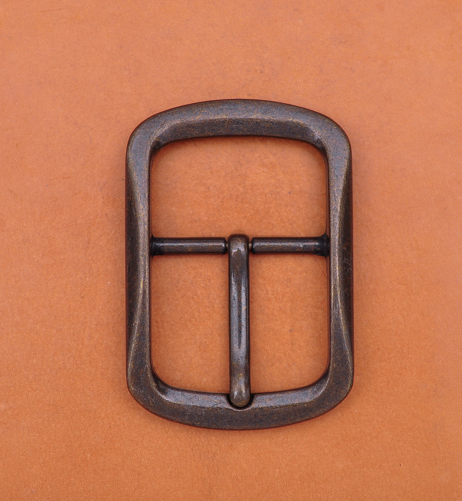 Heavy Duty Solid Antique Copper Two-Tone Center Bar Pin Belt Buckle Inner 40mm