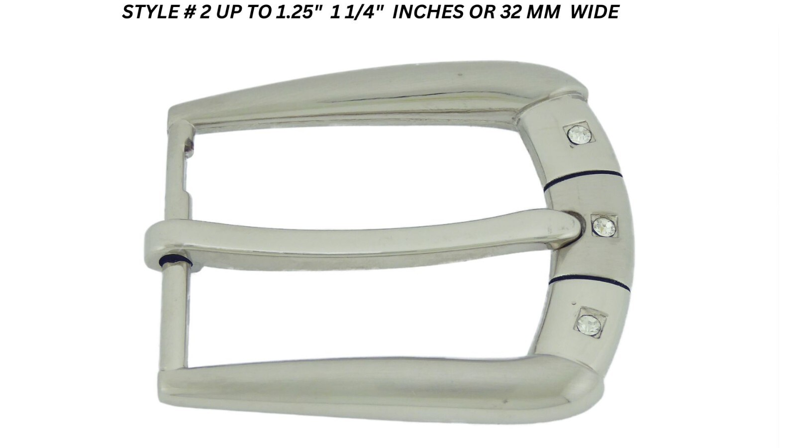 Pin Belt Buckles for Men&rsquo;s Fits 1.25″ inch 32 mm Jeans Belt Silver Iced Style