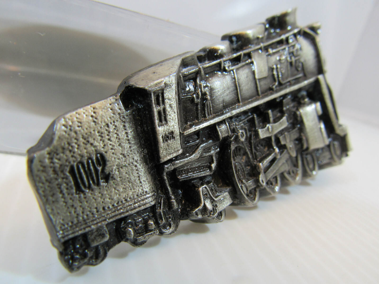 Locomotive Belt Buckle Vintage Brass Bergamot 1978 USA 4&Prime;w VG Pre Owned b21