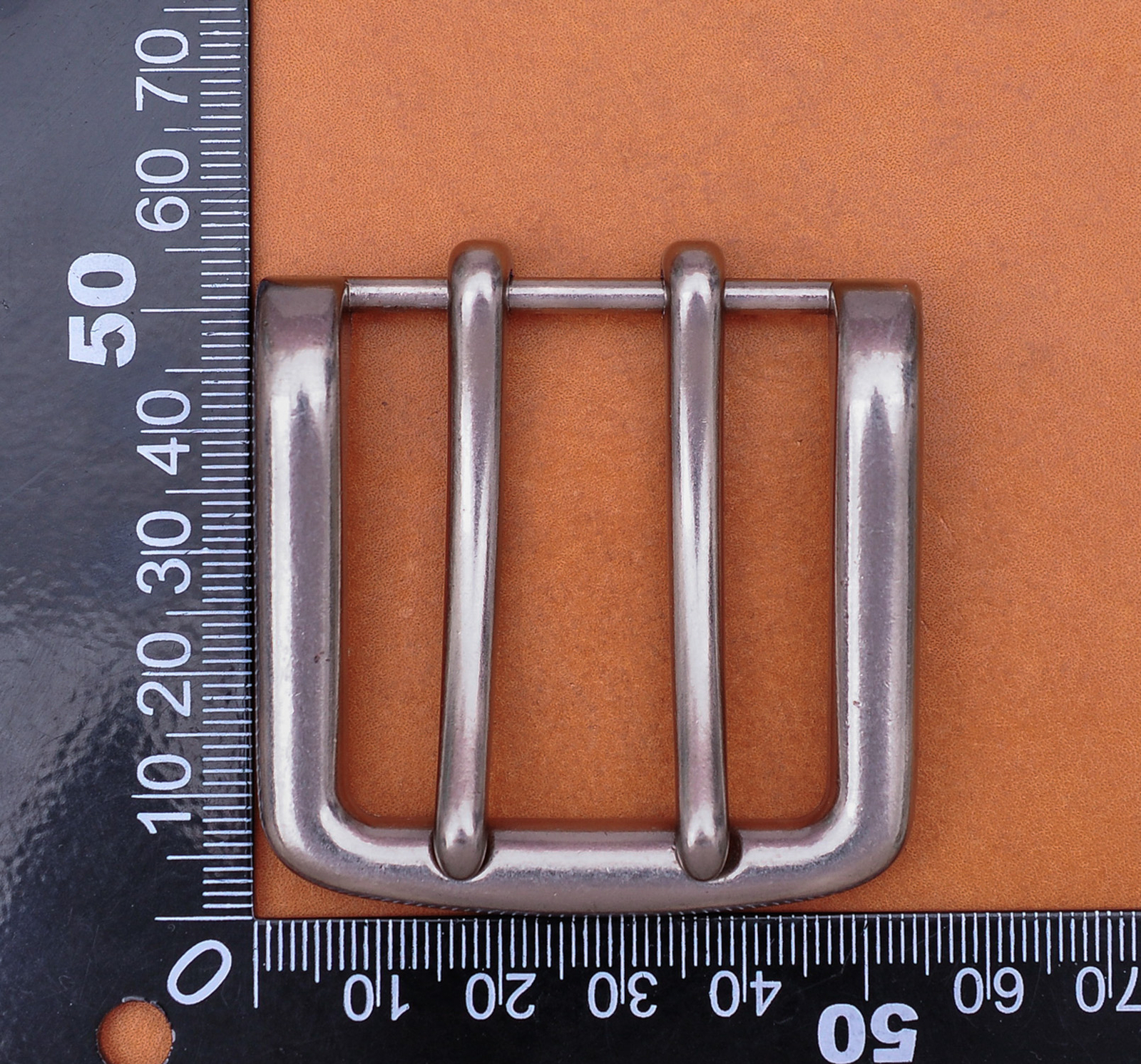 Heavy Solid Silver Double Tongue Pin Prong DIY Belt Buckle Fits 39MM Belt Straps