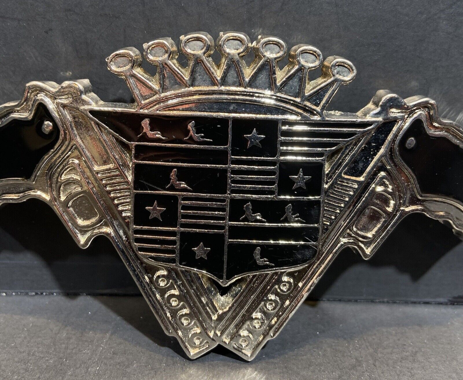187 Inc Belt Buckle Guns Crest Emblem Black Enamel Silver Tone w/ Bottle Opener