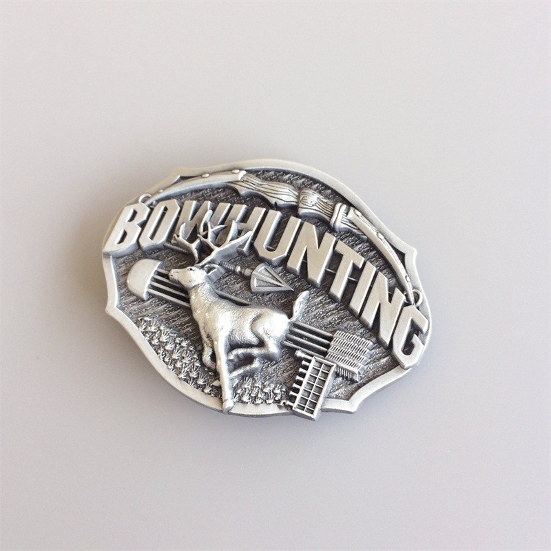 Antique Brushed Silver Western Deer Animal Belt Buckle also Stock in the US
