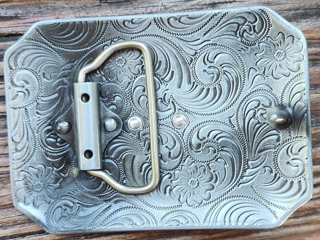 PATRIOTIC COWBOY BULL HEAD ANIMAL AMERICAN FLAG US USA SILVER GOLD BELT BUCKLE