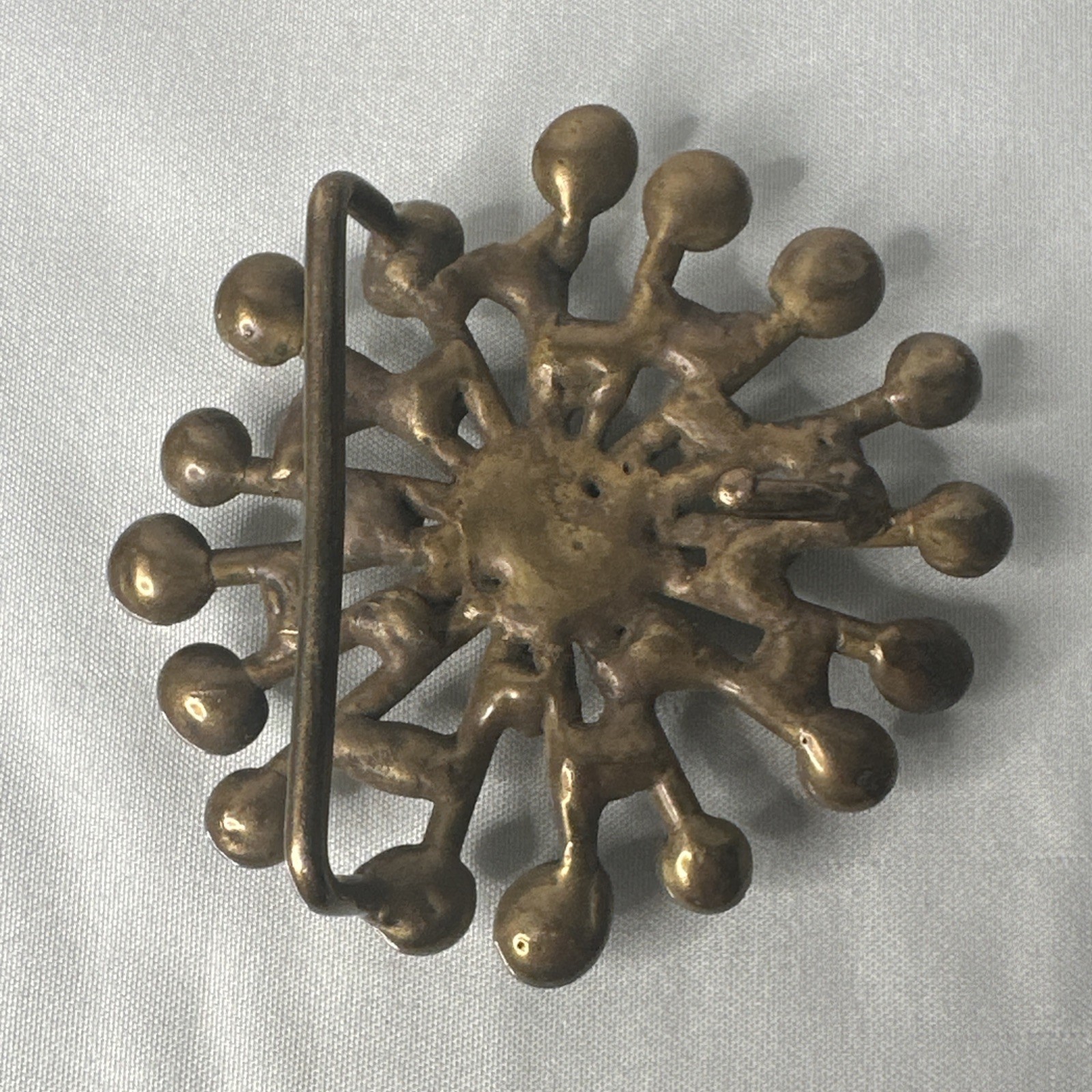 Vintage Jack Boyd Bronze Belt Buckle – Mid Century – Brutalist – Atomic Design