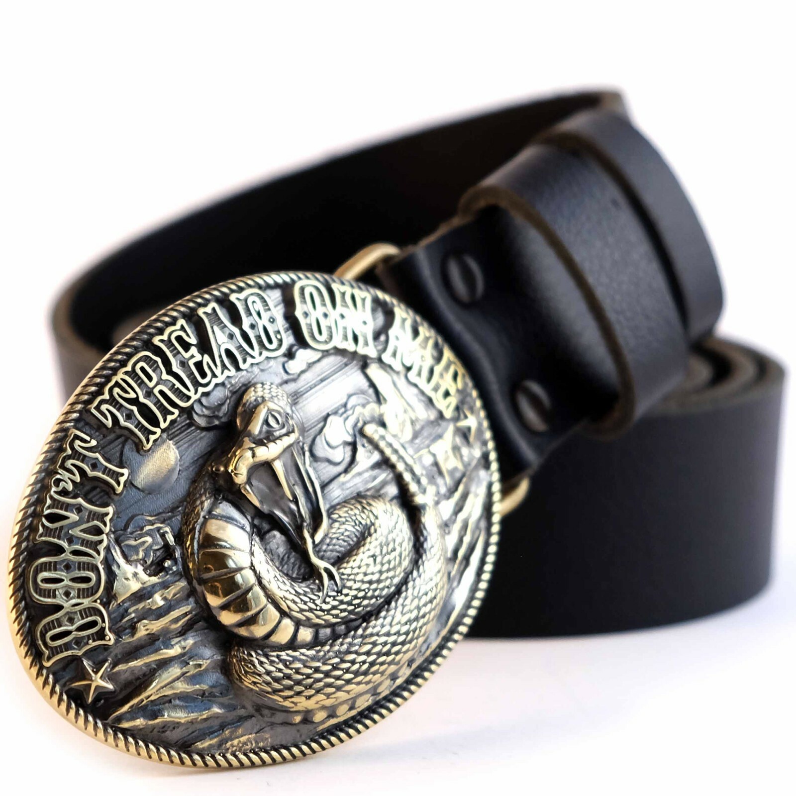 Don&rsquo;t Tread on Me belt buckle, Historical American flag, solid brass belt buckle