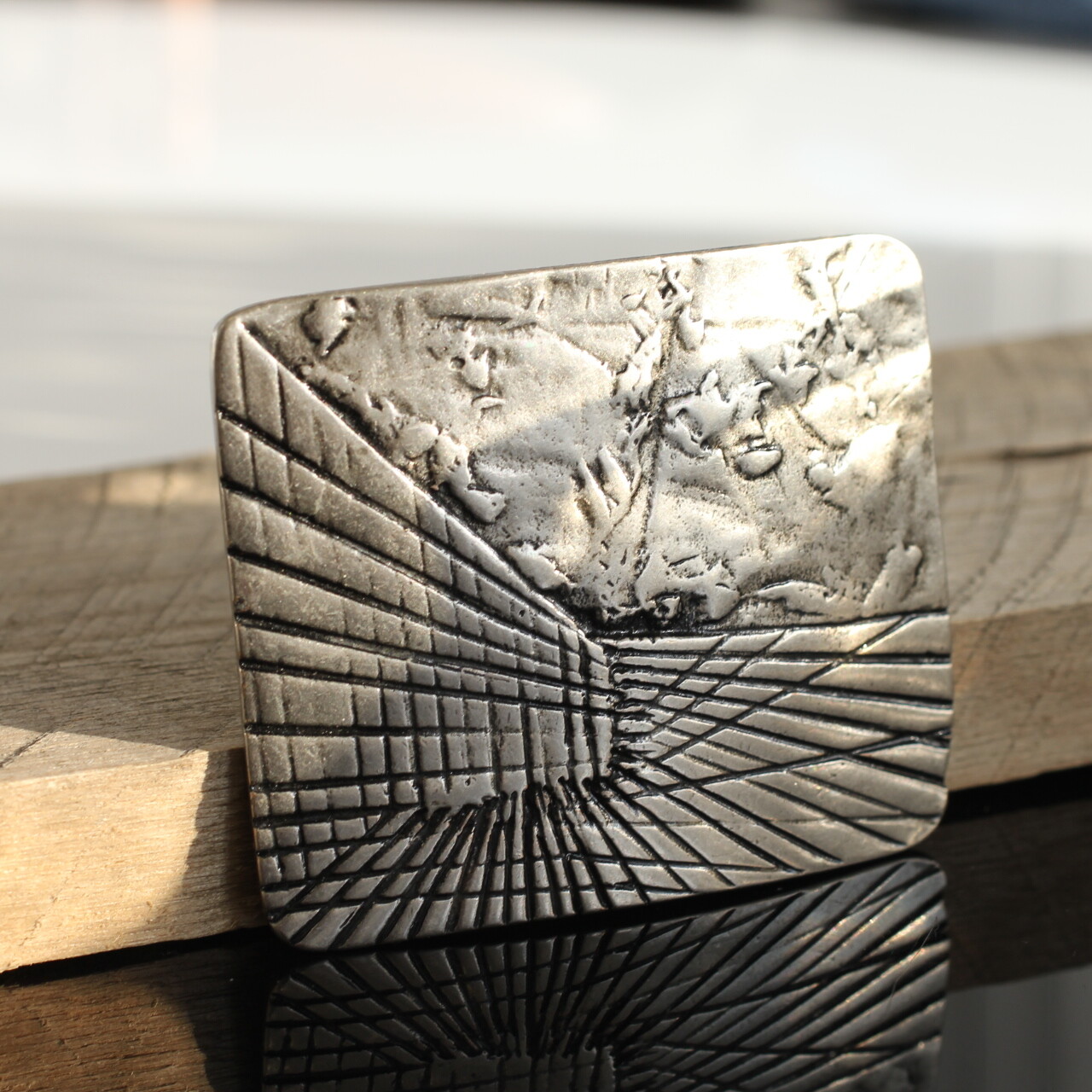 Designer belt buckle removable buckle dark silver for 4 cm leather belt