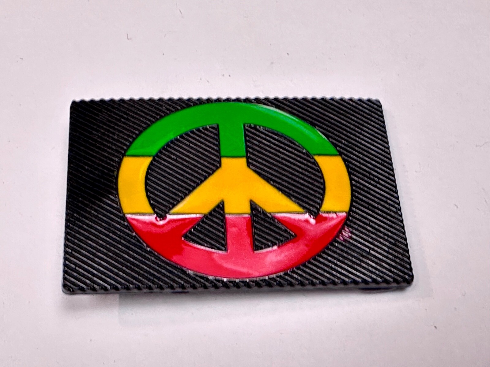 Rasta Peace Sign Flag Red Yellow Green Jamaica Marijuana Symbols Belt Buckle
