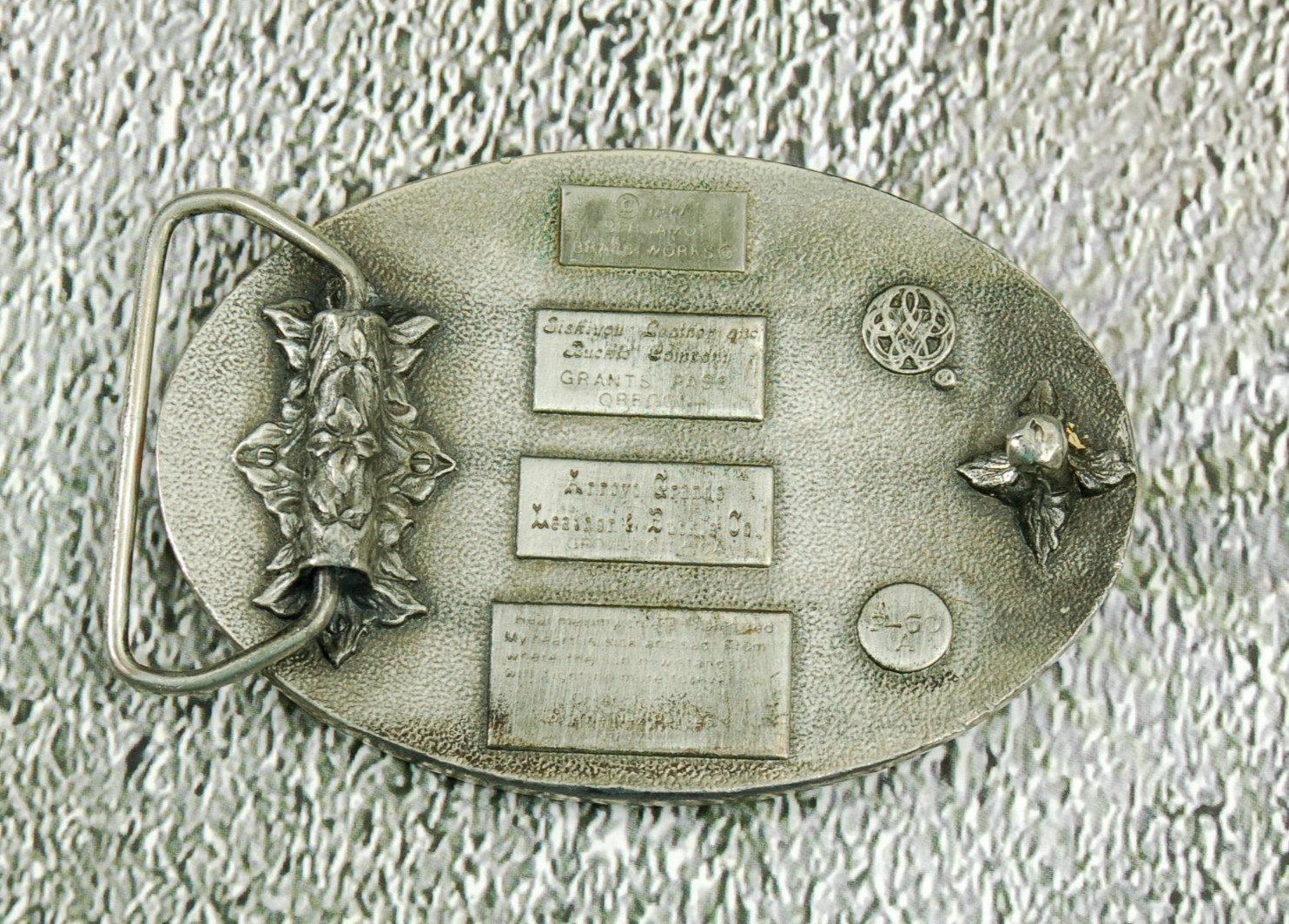 Bergamot Brass vintage Chief Joseph enamel on metal western belt buckle