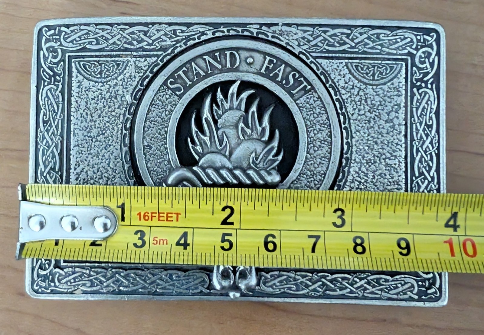 Stand Fast Gaelic Theme Scotland Kily Belt Buckle Pewter Pin
