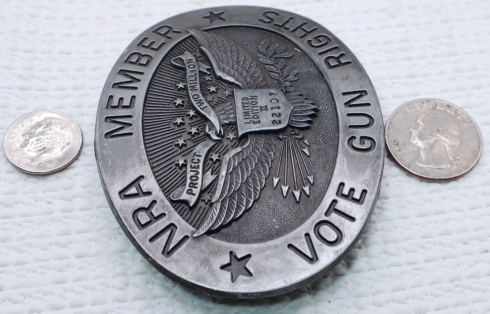 Vintage NRA Member Pewter Belt Buckle Project Two Million Limited Edition II