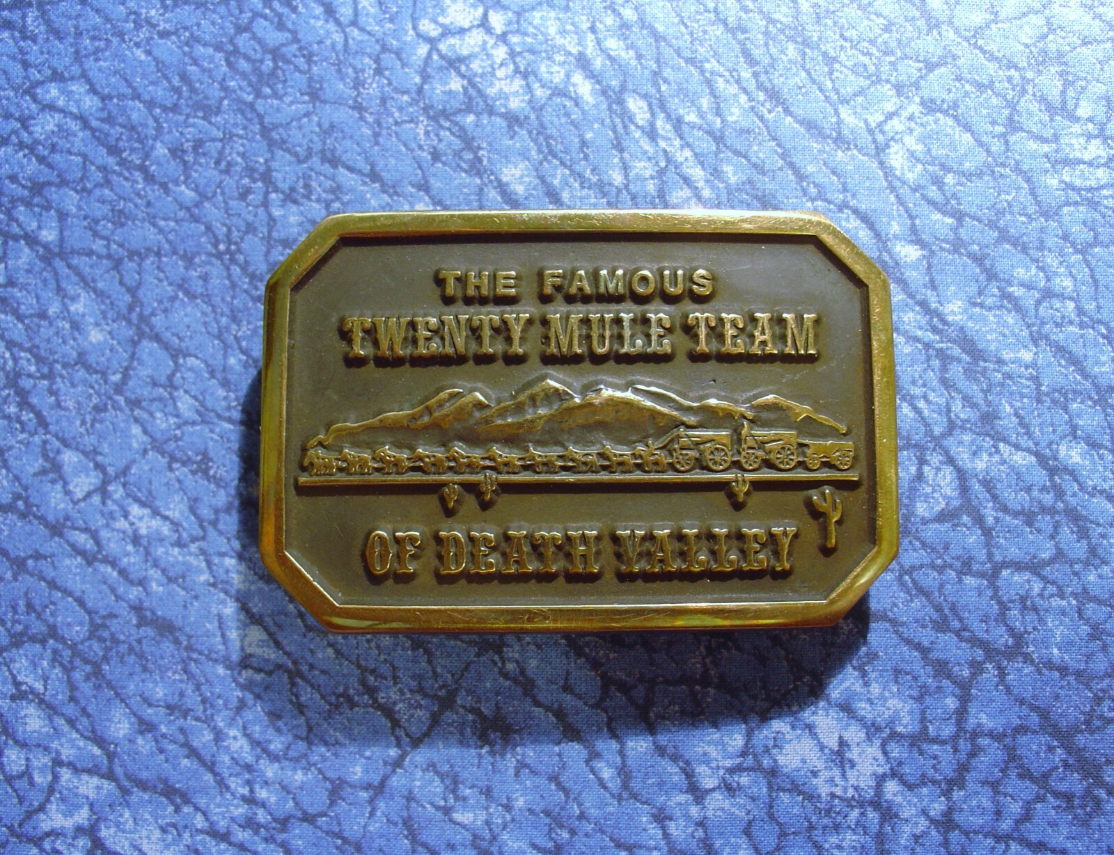 US Borax 1985 The Famous Twenty Mule Team of Death Valley Mining Belt Buckle