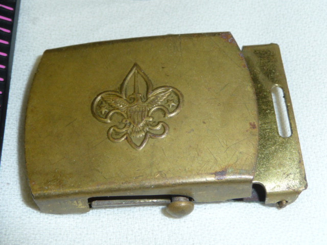 VINTAGE **BOY SCOUTS INSIGNIA*** BRASS WEB BELT BUCKLE