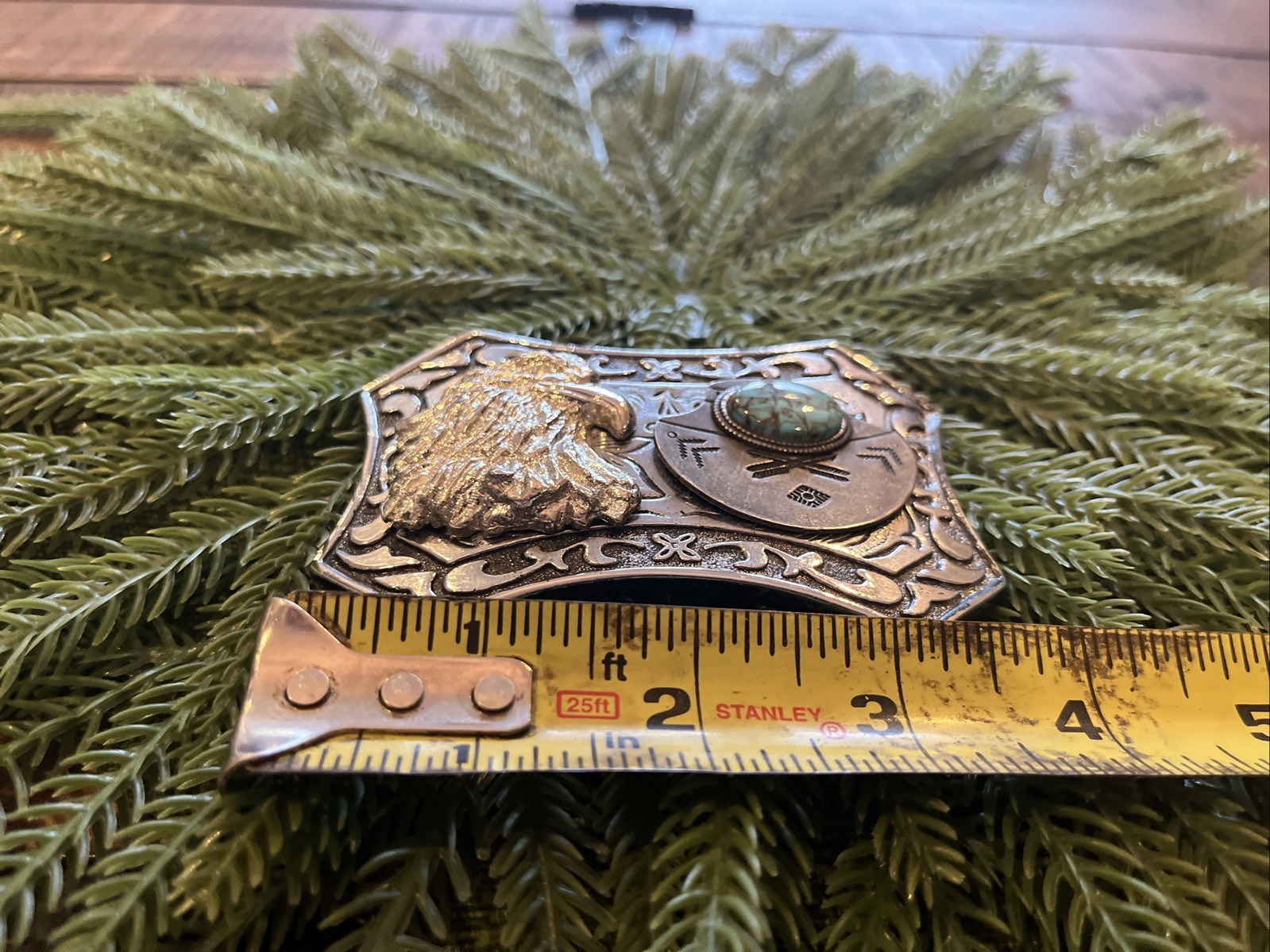 American Eagle Belt Buckle with a Navaho Indian Design W/Turquoise Accent ladies