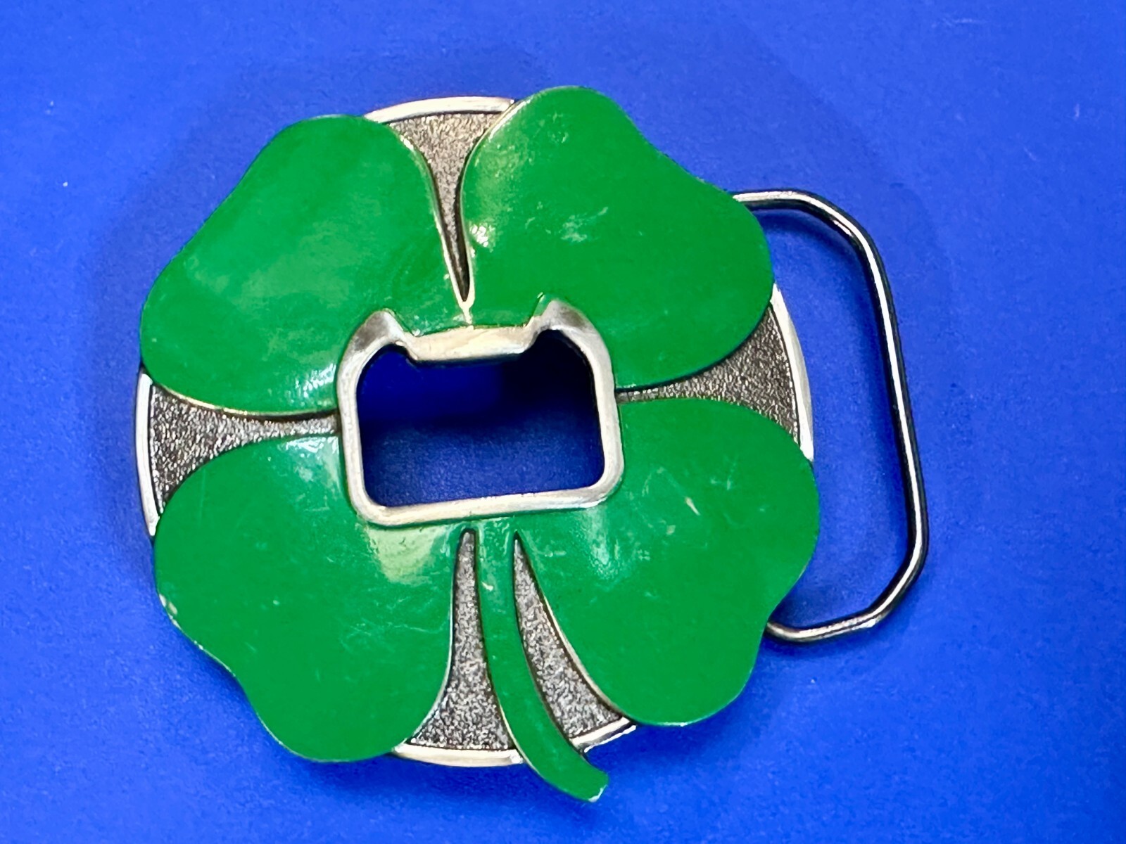 Lucky 4 Leaf Clover St. Patrick Day Novelty KALAN Belt Buckle with Bottle Opener