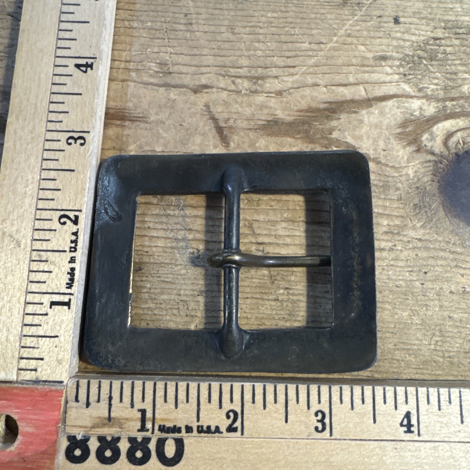 1970s vintage SOLID BRASS belt buckle WESTERN brutalist MACHINE cowboy biker